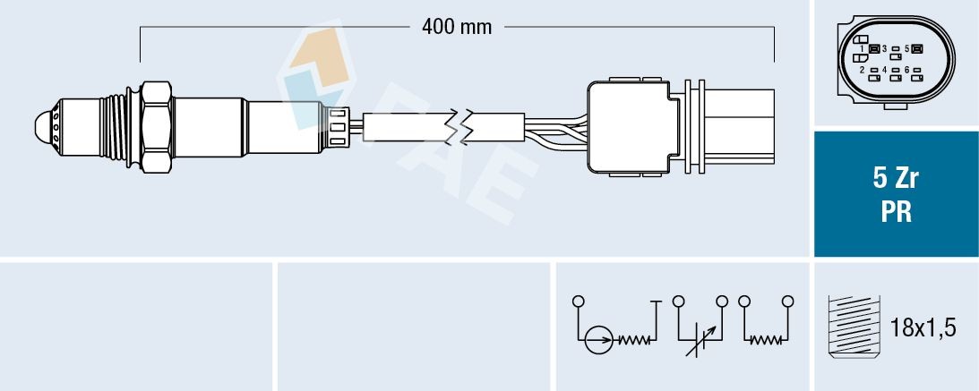 Sonde lambda pour gauche pour véhicules sans filtre à particules pour