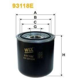 WIX FILTERS Lufttørker, trykkluftanlegg 93118E