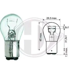 DIEDERICHS Ampoule, feu stop / feu arrière P21/5W, 12V 5, 21W LID10050