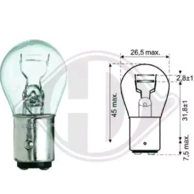 DIEDERICHS Ampoule, feu stop / feu arrière 12V 4, 21W LID10051