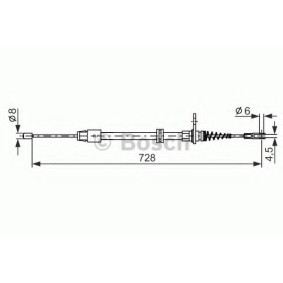BOSCH Tautrekk, håndbremse 1 987 482 301