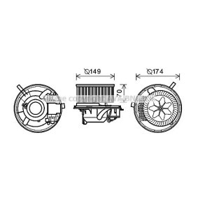 PRASCO Elektromotor, kupévifte VN8341