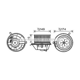 PRASCO Elektromotor, kupévifte VN8342