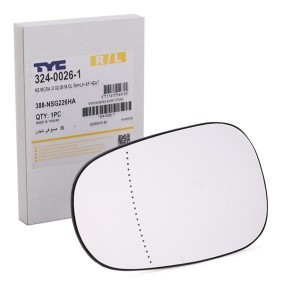 TYC Mirror Glass, outside mirror 324-0026-1