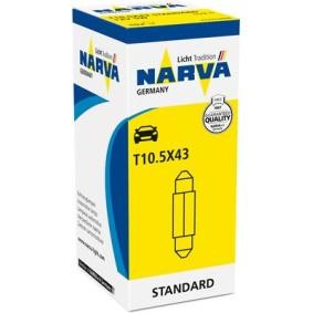 NARVA Lyspære, nummerskiltlys 12V 5W, sofitten pære, SV8.5 171753000