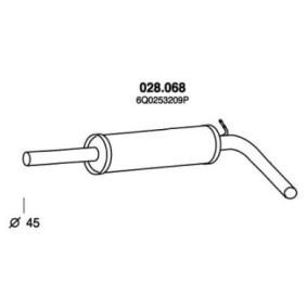 PEDOL Middle silencer 028.068
