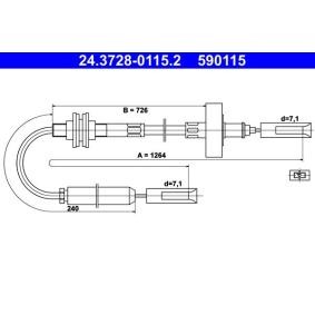 ATE Clutch Cable 24.3728-0115.2