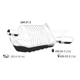 d'origine Audi Q8 ERNST Silencieux d'échappement arrière 245012