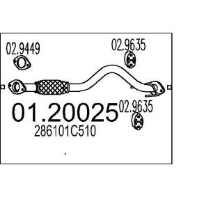 MTS Tubo de escape 01.20025