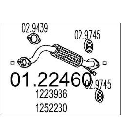 MTS Abgasrohr Länge: 540mm, vorne, für Mittelschalldämpfer 01.22460