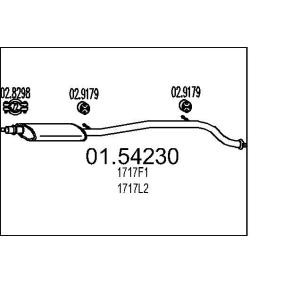 alkuperäiset Peugeot 406 MTS Keski äänenvaimennin 01.54230