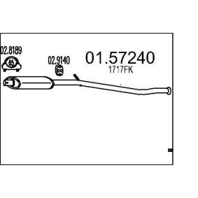alkuperäiset Peugeot 406 MTS Keskiäänenvaimentaja 01.57240