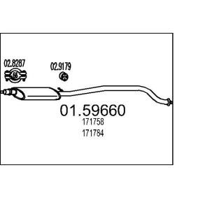 alkuperäiset Peugeot 406 MTS Keskimmäinen äänenvaimennin 01.59660