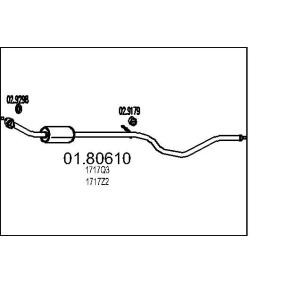 alkuperäiset Peugeot 406 MTS Keskimmäinen äänenvaimennin 01.80610