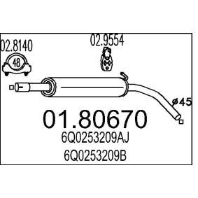 оригинальные Mazda CX-9 MTS Средний глушитель 01.80670