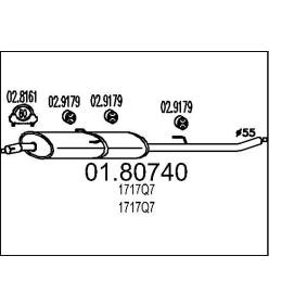 alkuperäiset Peugeot 406 MTS Pakoputki äänenvaimennin keski 01.80740
