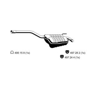 d'origine Mercedes-Benz VIANO ERNST Silencieux 363105