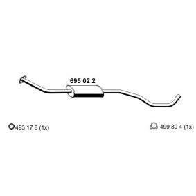 d'origine Nissan LAUREL ERNST Silencieux intermédiaire 695022