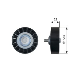 GATES Deflection / Guide Pulley, v-ribbed belt T36607