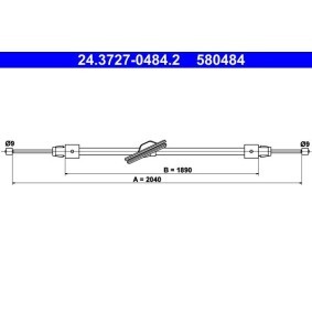 ATE Handbremsseil 24.3727-0484.2