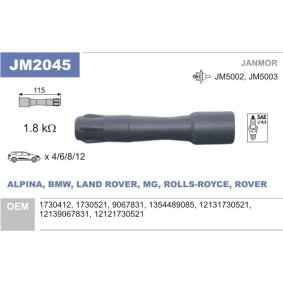 JANMOR Fiche, bobine d'allumage JM2045