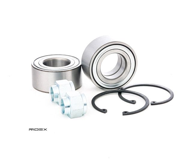 RIDEX Juego de cojinete de rueda 654W1064 eje delantero, ambos lados, contiene dos juegos de cojinetes de rueda para PEUGEOT 206 Fastback (2A/C) ac 2011