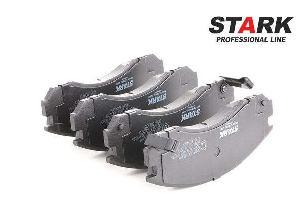 STARK SKBP-0010068 Bremsbelagsatz, Scheibenbremse Vorderachse, mit akustischer Verschleißwarnung, mit Anti-Quietsch-Blech MITSUBISHI ECLIPSE Bj 1996