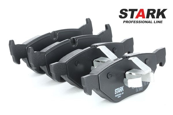 STARK SKBP-0010070 Bremsbelagsatz, Scheibenbremse Hinterachse, für Verschleißwarnanzeiger vorbereitet, mit Kolbenclip, 123mm VW KAEFER Bj 1992