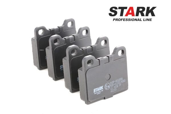 STARK SKBP-0010081 Bremsbelagsatz, Scheibenbremse Hinterachse, nicht für Verschleißwarnanzeiger vorbereitet, mit Anti-Quietsch-Blech VW KAEFER Bj 1991