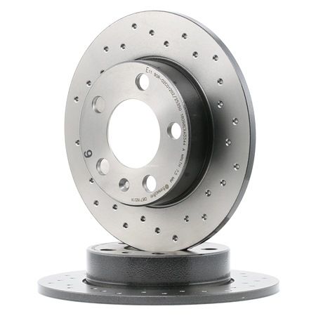 BREMBO 08.7165.1X Bremsscheibe Gelocht, Voll, beschichtet, 9mm SKODA FABIA Bj 1999