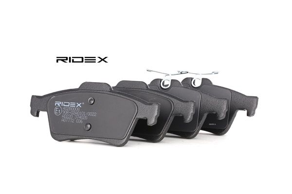 RIDEX Bromsbeläggssats, skivbroms Bakaxel, exkl. slitvarnarkontakt, Anti-skrik-plåt 402B0008