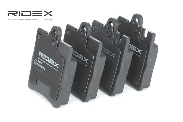 RIDEX 402B0120 Kit de plaquettes de frein, frein à disque Essieu arrière, préparé pour indicateur d'usure, contact de signal d'usure exclu MERCEDES-BENZ A trois volumes ac 1995