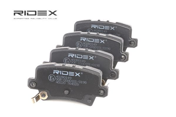 RIDEX Remblokkenset, schijfrem Achteras, Met akoestische slijtagewaarschuwing 402B0149