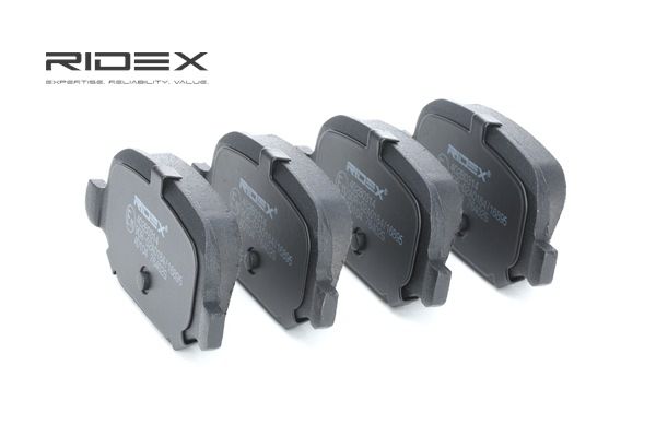 RIDEX 402B0314 Bremsbelagsatz, Scheibenbremse Hinterachse, exkl. Verschleißwarnkontakt, 95,7mm FIAT PANDA Bj 1996